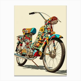 Vintage Colorful Scooter 30 Canvas Print