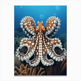 Mimic Octopus Illustration 6 Canvas Print