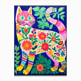 Maximalist Animal Painting Cat 4 Canvas Print