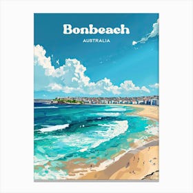 Bonbeach Australia Summer Travel Art Illustration Canvas Print