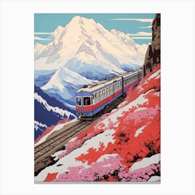 Tateyama Kurobe Alpine Route, Japan Vintage Travel Art 4 Canvas Print