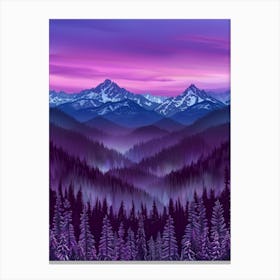 Purple Mountain Landscape Canvas Print