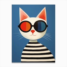 Little Cat 2 Wearing Sunglasses Canvas Print