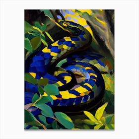 Black Mamba Snake Painting Canvas Print