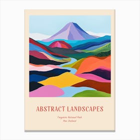 Colourful Abstract Tongariro National Park New Zealand 3 Poster Canvas Print