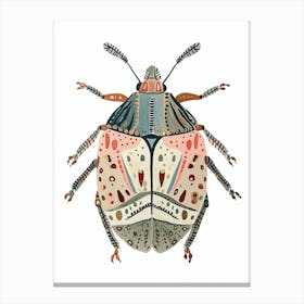 Colourful Insect Illustration Pill Bug 12 Canvas Print