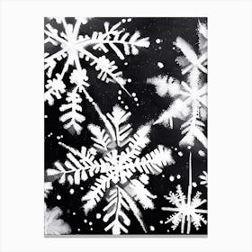 Individual, Snowflakes, Black & White 5 Canvas Print