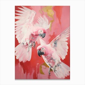 Pink Ethereal Bird Painting Macaw 2 Canvas Print