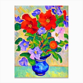 Canterbury Bell Floral Abstract Block Colour Flower Canvas Print