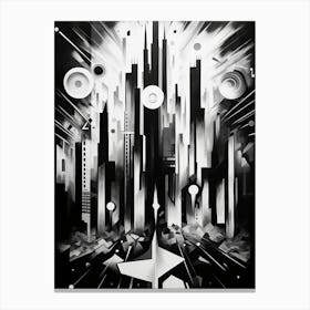 Perception Abstract Black And White 5 Canvas Print
