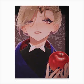 Girl Holding An Apple Canvas Print