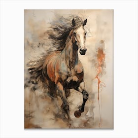 A Horse Painting In The Style Of Mixed Media 1 Canvas Print