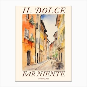 Il Dolce Far Niente Bolzano, Italy Watercolour Streets 1 Poster Canvas Print