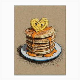 Heart Shaped Pancakes Canvas Print