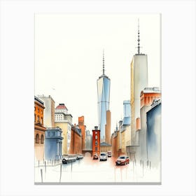 Cityscape Sketch Canvas Print