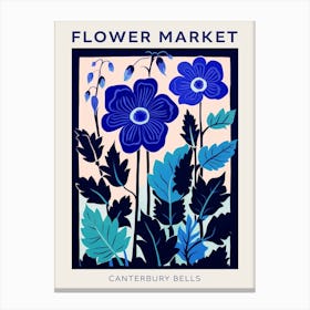 Blue Flower Market Poster Canterbury Bells 2 Canvas Print