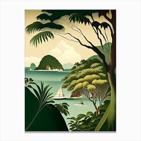 Bequia Island Saint Vincent And The Grenadines Rousseau Inspired Tropical Destination Canvas Print