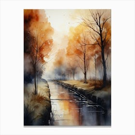 Watercolor Of A River 8 Canvas Print