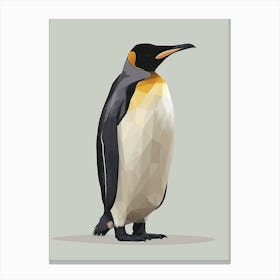 Emperor Penguin Gold Harbour Minimalist Illustration Illustration 1 Canvas Print