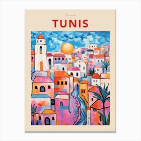 Tunis Tunisia 4 Fauvist Travel Poster Canvas Print