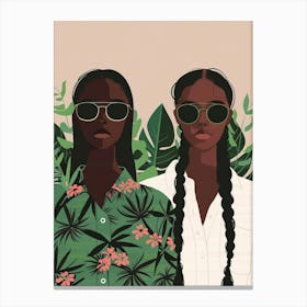 Two African Women In Sunglasses 1 Canvas Print