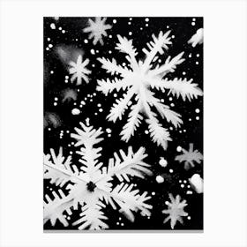 Unique, Snowflakes, Black & White 3 Canvas Print