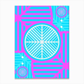 Geometric Glyph in White and Bubblegum Pink and Candy Blue n.0026 Canvas Print