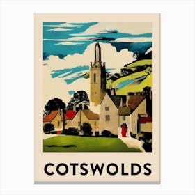 Cotswolds 2 Vintage Travel Poster Canvas Print