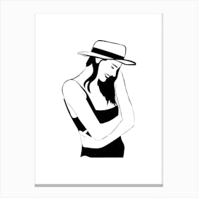 Woman In A Hat Canvas Print