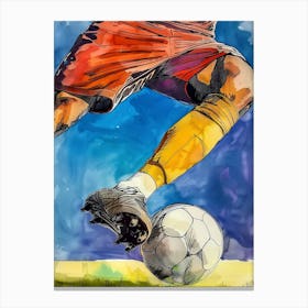 Football Player Watercolor Art (13) Canvas Print