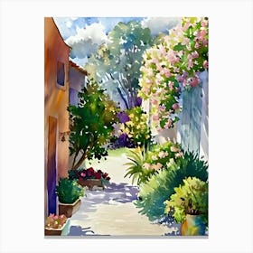 Watercolor Of A Garden 1 Canvas Print