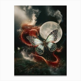 Butterfly In The Moonlight Canvas Print