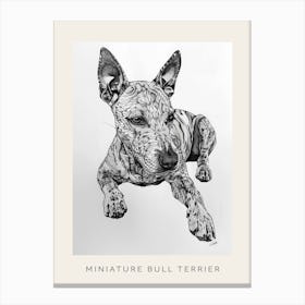Miniature Bull Terrier Line Sketch 3 Poster Canvas Print