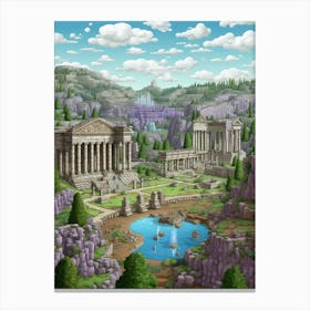 Perge Ancient City Pixel Art 2 Canvas Print
