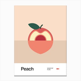 Minimalist Peach Poster - Seasonal Fruits Art Print Canvas Print