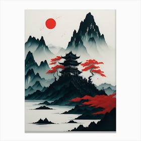Chinese Landscape Mountains Ink Painting (21) 1 Canvas Print