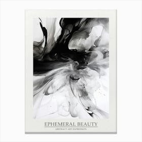 Ephemeral Beauty Abstract Black And White 4 Poster Canvas Print