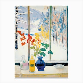 The Windowsill Of Aspen   Usa Snow Inspired By Matisse 4 Canvas Print