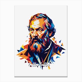 Galileo Galilei 01 Portrait WPAP Pop Art Canvas Print