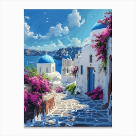 Beautiful Santorini Greece Wall Art 15 Canvas Print