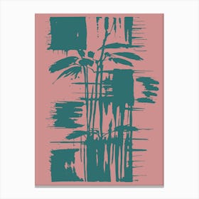 Abstract Pastel Teal And Pink Canvas Print