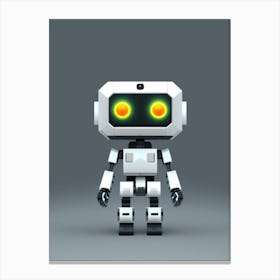 Square Light Gray Robot Canvas Print