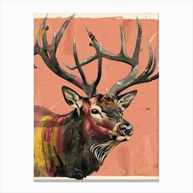 Elk on pink Canvas Print