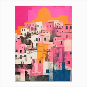 Positano In Risograph Style 4 Canvas Print