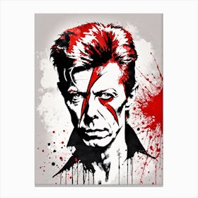 David Bowie Portrait Ink Painting (30) Canvas Print