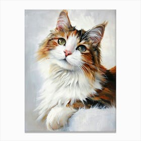 Japanese Bobtail Cat Painting 3 Canvas Print