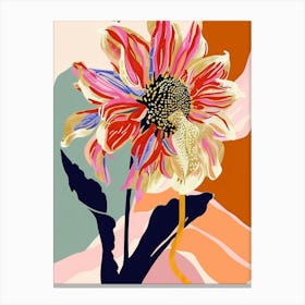 Colourful Flower Illustration Dahlia 4 Canvas Print