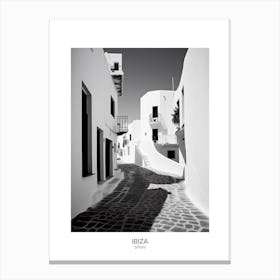Poster Of Ibiza, Spain, Black And White Analogue Photography 1 Canvas Print