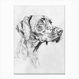 Dog Line Portrait Canvas Print