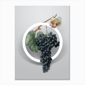 Vintage Grape Spanna Minimalist Floral Geometric Circle on Soft Gray n.0177 Canvas Print